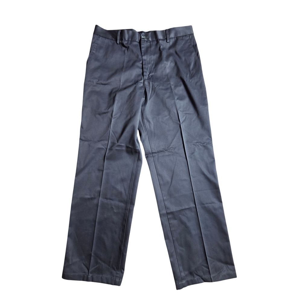 Dockers Mens Signature Khaki Straight Fit Flat Front Pants Gray 34x30 NWT